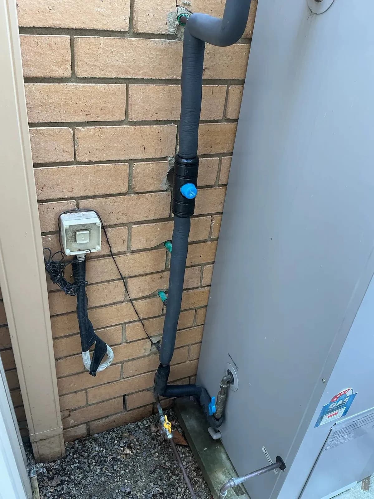 New valve fitted on the hot water service pipework